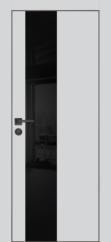 Фото Межкомнатная дверь PX-6 черная кромка с 4-х ст. Сапфир матовый