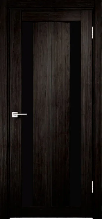 Фото Межкомнатная дверь Легенда Y-6 тон Венге Стекло Лакобель черное